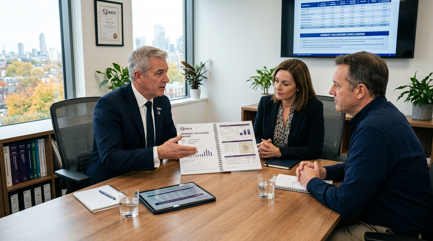RICS registered valuer presenting a property valuation report