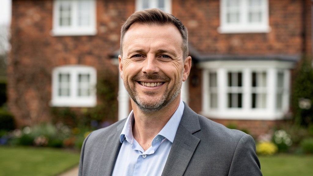 Professional building surveyor standing in front of an East Sussex period property